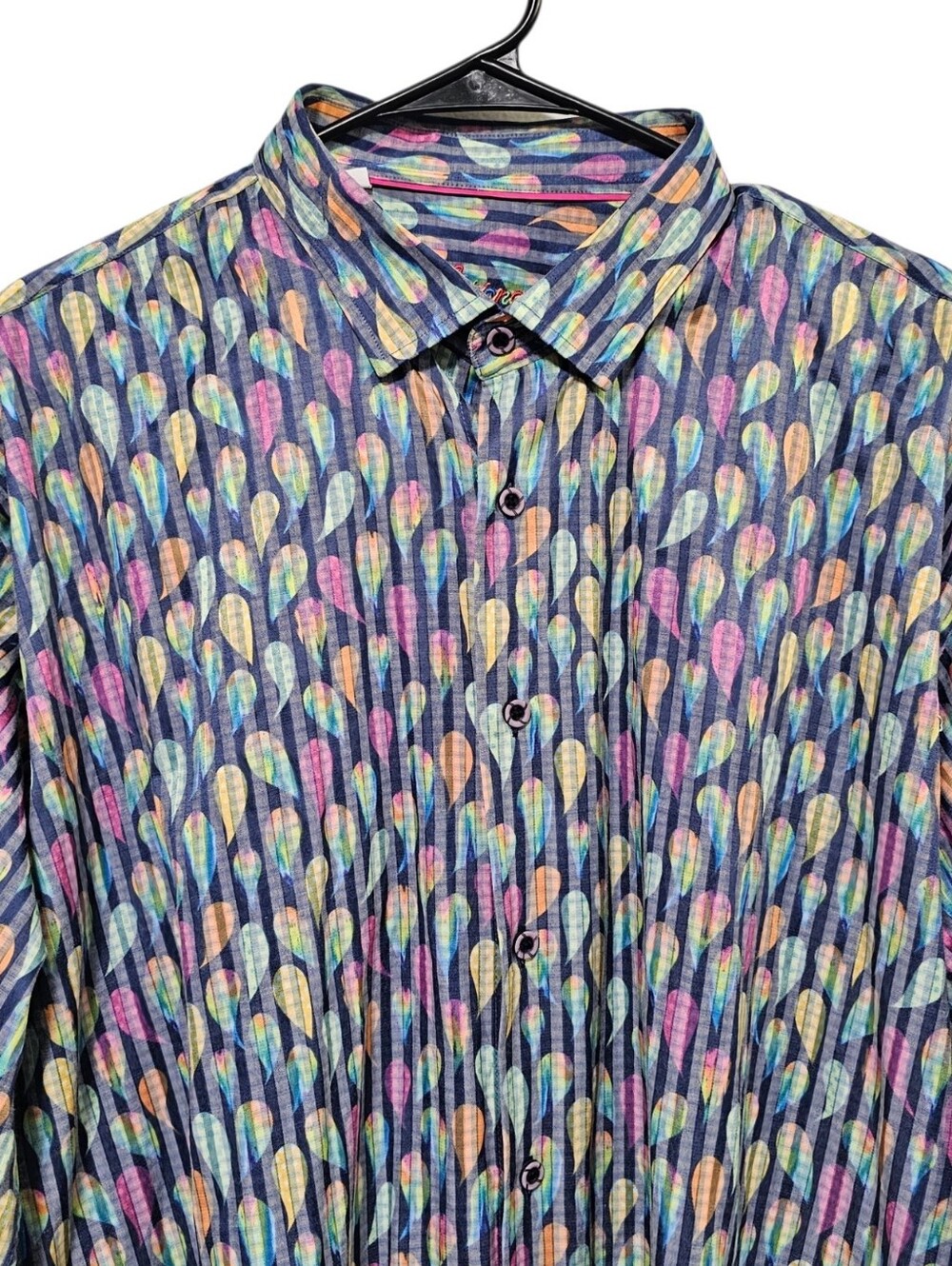 Luchiana Visconti Men's Multi Color Long Sleeve Button Down Size 2XL